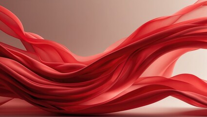 Poster - Abstract art featuring red smoke and flame texture, Fire design, Abstract smoke in red, Smoke wallpaper with a flowing red theme.