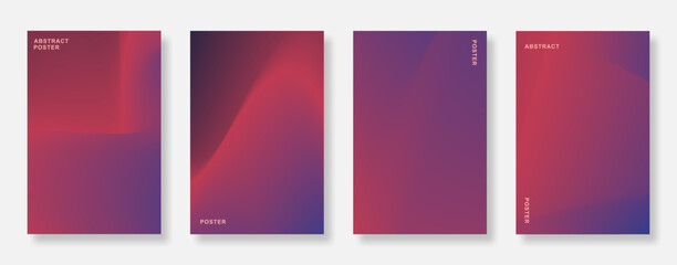 Poster - Abstract gradient texture dynamic cover background set. Minimalist template design for social media, banner, flyer, music and ads