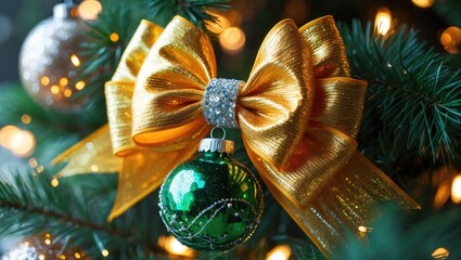 Poster - Close-up view of tree and decorations.