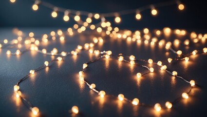 Poster - Christmas lights set apart against a black background.