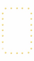 Poster - Light bulbs border frame 2D vertical animation. Promotional announcement shine. Lightbulbs dotted edge illuminated decor animated flat colorful border cartoon 4K video isolated on white