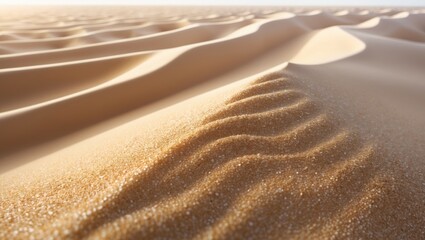 Aufkleber - Panorama of sand texture. Top view of sandy beach background. Natural sand stone texture backdrop. Wavy sand design for summer themes.