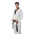 © suphaporn - Martial Arts Master in White Dobok with Black Belt - Confident Taekwondo Athlete in Traditional Uniform isolated on a transparent background