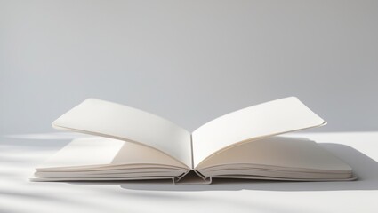 Poster - Opened blank notebook and binder, isolated on a white background.