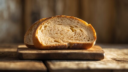 Aufkleber - Fresh slice of toast bread placed on a white background.
