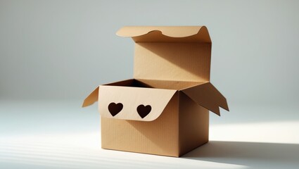 Poster - One cardboard box on a white background