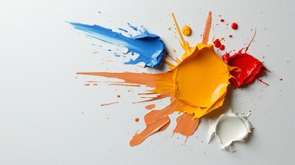 Poster - Colorful Paint Strokes: An artistic composition of vibrant paint strokes exploding in a kaleidoscope of hues, showcasing a palette of creativity and color.