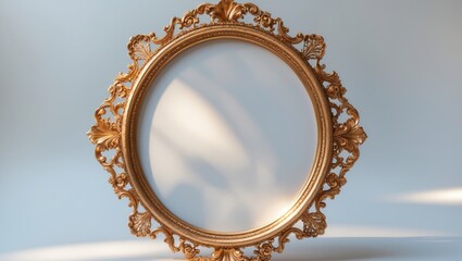 Poster - Oval golden frame designed for paintings, mirrors, or photos.