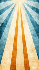 Poster - Vintage Burst: A retro-inspired design with radiating lines of vibrant colors, evocative of sunshine or energy radiating from a central point, rendered with a textured, aged effect. 