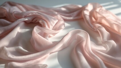 Aufkleber - Blurred layers of fabric create a soft and flowing abstract design, featuring gentle waves and delicate folds. The translucent material contributes a dreamy and elegant touch, perfect for artistic ...