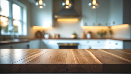 Aufkleber - Table backdrop of open space and kitchen design. White wall featuring shadows and a sunny, warm morning. Empty area for your arrangement, Easter table adorned with spring flowers in a kitchen.