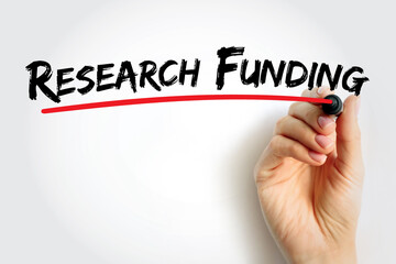 Poster - Research Funding - a term generally covering any funding for scientific research, text concept background