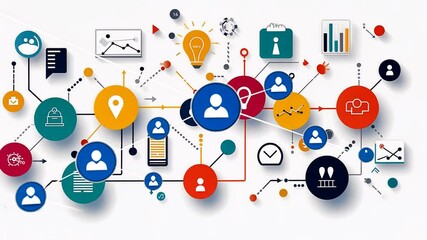 Poster - Vibrant Infographic of Workflow Options and Processes Generative AI