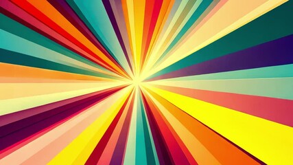 Poster - bright abstract background with radiating colorful stripes creating a dynamic and energetic visual e