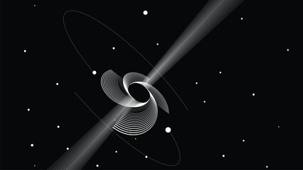 Wall Mural - black hole with disc of plasma eating dying star in space. supermassive singularity in core off a ga