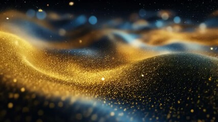 Poster - golden abstract waves: capturing the allure of dynamic, golden waves, rendered in a soft focus, crea