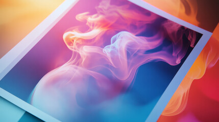 Poster - Abstract template color flyer with transparent smoke