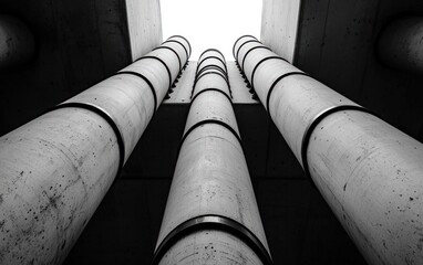 Poster - Concrete Pillars Reaching for Light
