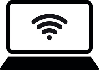 Fototapete - Laptop wifi icon isolated on white background . Laptop with wifi icon . Vector illustration