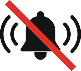 Poster - Silent notification icon . No sound icon . No bell icon . Vector illustration