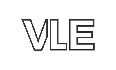 Poster - VLE logo design template with strong and modern bold text. Initial based vector logotype featuring simple and minimal typography. Trendy company identity.