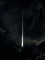 Wall Mural - meteor in the starry sky. meteorite glows at night. beautiful shooting star isolated. astrophotograp