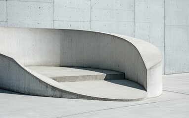 Poster - Curved Concrete Structure, Modern Minimalist