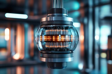 Poster - Advanced technology device with intricate designs in a modern laboratory setting