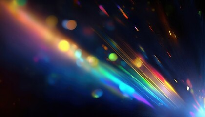 Leinwandbilder - vibrant neon light streaks with bokeh effect on dark background, futuristic abstract digital artwork for backgrounds and design