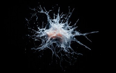 Poster - White Fluid Explosion on Black Background