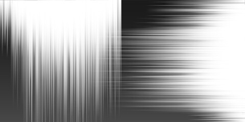 Poster - Black and White Bright Linear Striped Gradient Shapes, Motion Blurs: A Clean, Sleek and Dynamic Contrast, Abstract Creative Design with Horizontal and Vertical Stripes, Lines
