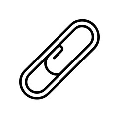 Poster - Paper Clip Icon in Minimalist Style with Black Outline  