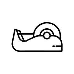 Poster - Tape dispenser icon in minimalistic design with black lines  