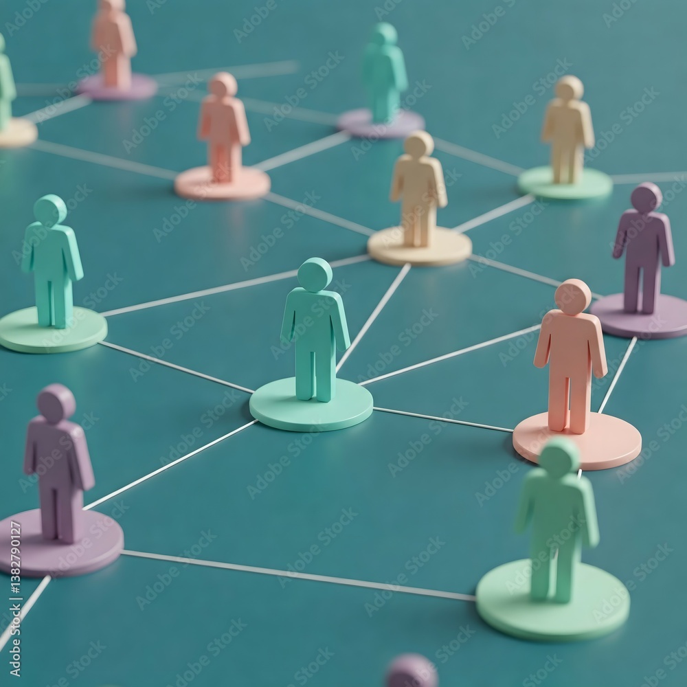 network of connected figures