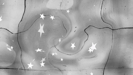 Poster - Animation of swirling patterns with white stars over textured gray background