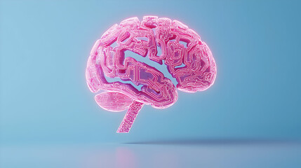 Poster - Vividly Illuminated Brain Symbolizing Advanced Technology Concepts