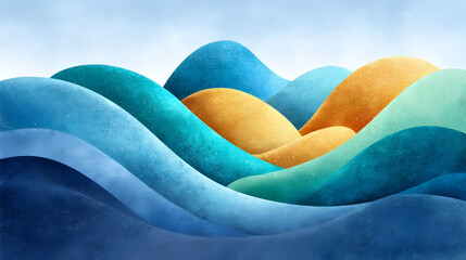 Poster - Abstract Gradient Waves with Grainy Texture and Soft Color Transition