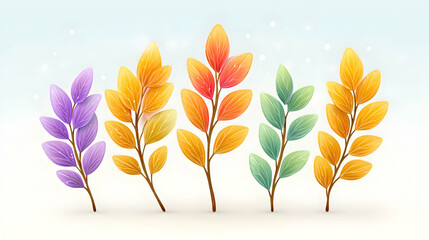 Poster - Dreamy Iridescent Leaves with Bokeh Background in Minimalist Style