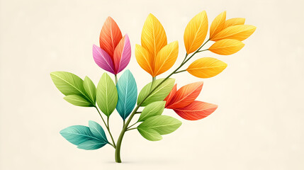 Poster - Dreamy Iridescent Leaves on Minimalist Soft Bokeh Background