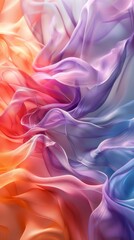 Aufkleber - flowing iridescent waves create a dreamy backdrop with soft, blended colors in an ethereal texture