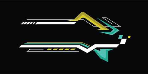 Aufkleber - Blank sports abstract sticker decorative element