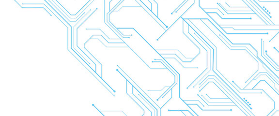 Poster - Vector style digital with technology circuit blue background in graphic art