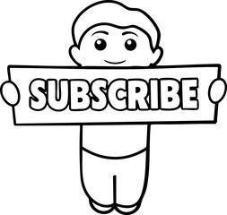 Poster - A cartoon character holding a large 