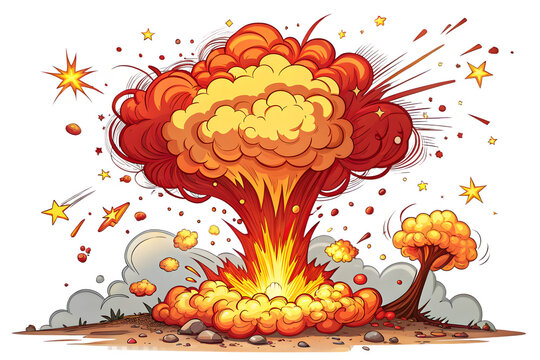Cartoon explosion effect PNG, isolated with transparency