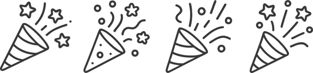 Poster - Vector illustration of celebration elements including party horns and confetti designed for festive occasions