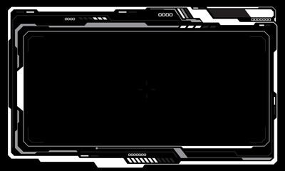 Poster - hud frames white grey user interface elements design modern technology futuristic control panel scre