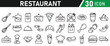 © MdMohiuddin - Restaurant related icons set. Vector icon collection