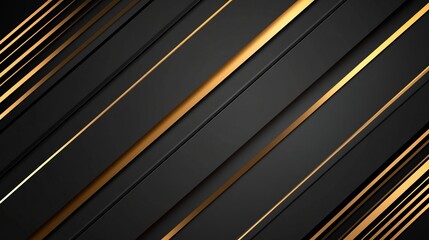 Poster - Abstract illustration featuring a luxurious black line background with elegant geometric shapes and smooth, flowing patterns for sophisticated digital art and modern design projects
