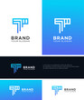 © JustPrint - Modern Minimalist T Logo Design Brand Identity Variations