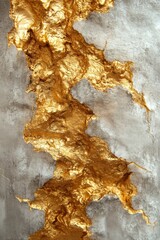 Poster - Abstract gold vein on concrete wall creating a luxurious texture and pattern with a rough surface and a neutral background in a close up shot